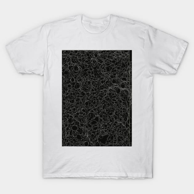 Black and White Ink Pen Lines Soap Bubbles Pattern T-Shirt by fivemmPaper